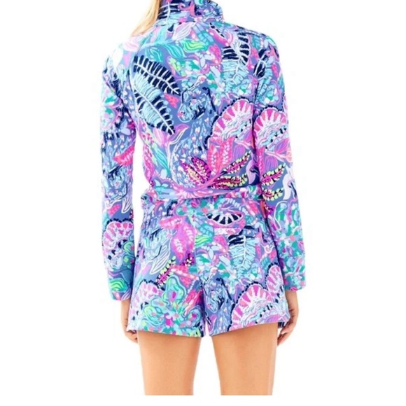 Lilly Pulitzer | Skipper Romper | Fantasy Garden Print | Long Sleeve | Size XS - Picture 4 of 9